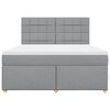 vidaXL Boxspringbett mit Matratze Hellgrau 180x200 cm Stoff