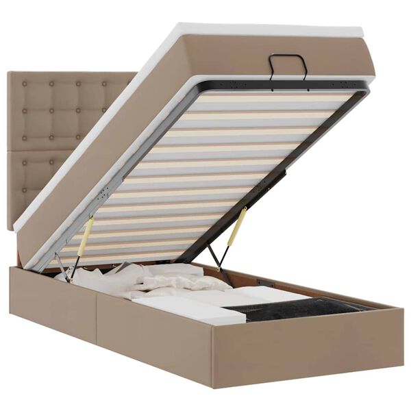 vidaXL Ottoman-Bett mit Matratze & LEDs 100x200cm Kunstleder