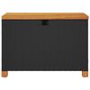 vidaXL Garten-Auflagenbox Schwarz 80x40x48 cm Poly Rattan Akazienholz