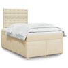 vidaXL Boxspringbett mit Matratze Creme 120x190 cm Stoff