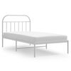 vidaXL Bettgestell mit Kopfteil Metall Wei&szlig; 107x203 cm
