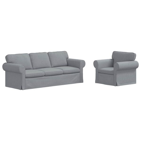 vidaXL Sofa Set 2 pcs Hellgrau 215 x 82 x 80 cm Stoff