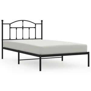 vidaXL Bettgestell mit Kopfteil Metall Schwarz 107x203 cm