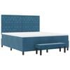 vidaXL Boxspringbett mit Matratze Dunkelblau 180 x 200 cm Samt