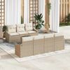 vidaXL Sofa Set mit Kissen 8 pcs Beige und Creme Poly-Rattan