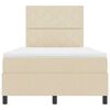 vidaXL Boxspringbett mit Matratze mit LED Creme 120 x 190 cm Stoff