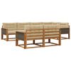 vidaXL Outdoor-Sofagarnitur mit Kissen 7 pcs Natur und Beige