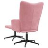vidaXL Relaxsessel mit Hocker Rosa Samt