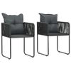 vidaXL Gartenst&uuml;hle 2 Stk. mit Polstern Poly Rattan Schwarz