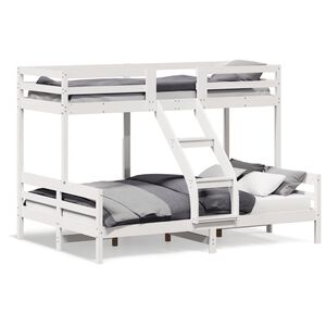 vidaXL Etagenbett 80x200/140x200 cm Wei&szlig; Massivholz Kiefer