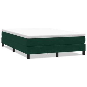 vidaXL Boxspringbett ohne Matratze Dunkelgr&uuml;n 140x220 cm Samt