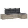 vidaXL Garten-Sofa-Set 4 Stk. Hellgrau Poly-Rattan
