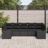 vidaXL Gartensofa-set Schwarz Poly-Rattan