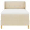 vidaXL Boxspringbett mit Matratze mit Kopfteil Creme 90 x 190 cm Stoff