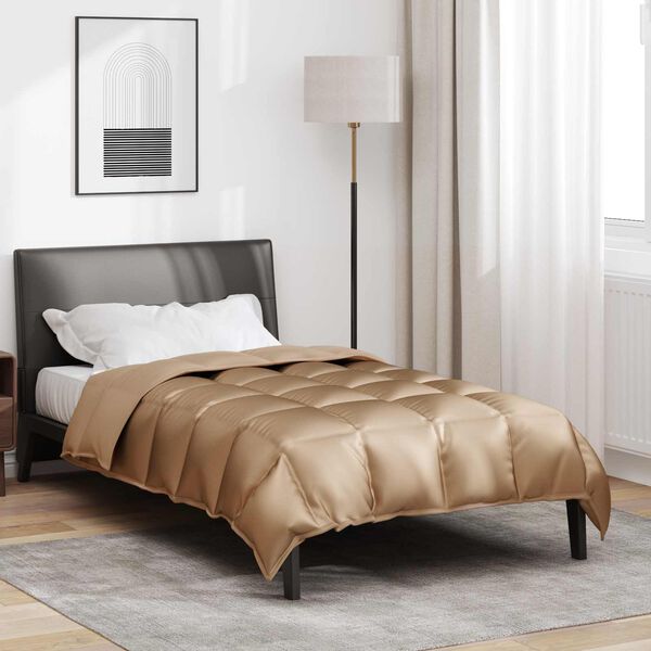 vidaXL Winterbettdecke Gold 200 x 135 cm Satin und Mikrofaser