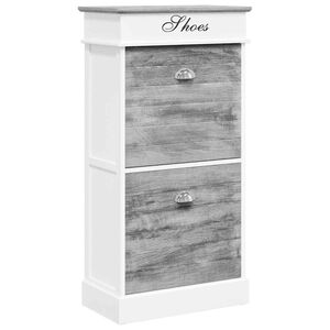 vidaXL Schuhschrank Grau 50 x 28 x 98 cm Paulownia Holz