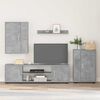vidaXL TV-Schrankset Wandmontiert 4 pcs Beton Grau Holzwerkstoff