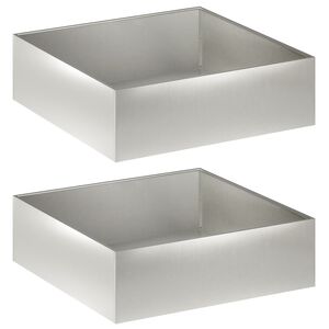 vidaXL Garten-Pflanzgef&auml;&szlig; 2 stk. Silber 80 x 80 x 30 cm Edelstahl
