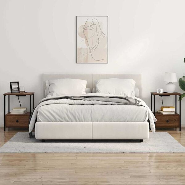 vidaXL Nachttisch Braun Eichen-Optik 42 x 41 x 56 cm Holzwerkstoff