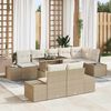vidaXL Garten-Sofa-Set mit Kissen mit Speicher 9 pcs Beige und Creme
