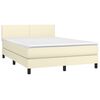 vidaXL Boxspringbett mit Matratze Creme 140x190 cm Kunstleder