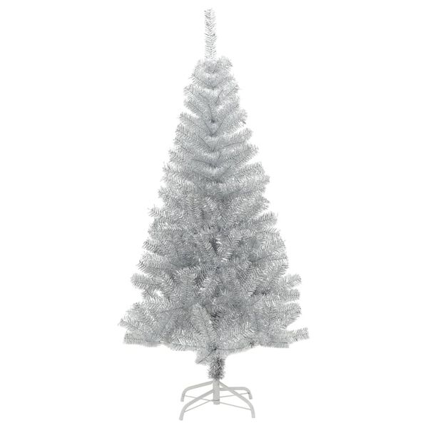 vidaXL Künstlicher Weihnachtsbaum mit Ständer Silber 120 cm PET