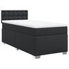 vidaXL Boxspringbett mit Matratze Schwarz 100x200 cm Kunstleder