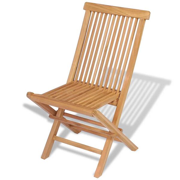 vidaXL Klappbare Gartenst&uuml;hle 4 Stk. Massivholz Teak