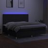vidaXL Boxspringbett mit Matratze & LED Schwarz 200x200 cm Stoff