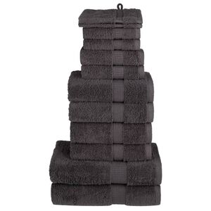 vidaXL 12 tlg. Premium-Handtuch-Set SOLUND Anthrazit 600 g/m&sup2;