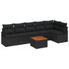 vidaXL Gartensofa-set mit Speicher 7 pcs Schwarz Poly-Rattan