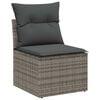 vidaXL Garten-Sofa-Set mit Kissen mit Speicher mit Kissen 10 pcs Grau