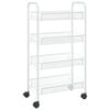 vidaXL K&uuml;chenwagen 4 Etagen Wei&szlig; 46x26x85 cm Eisen