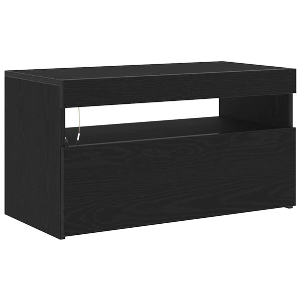 vidaXL TV-Schr&auml;nk Schwarz Eichen-Optik 75 x 35 x 40 cm Holzwerkstoff