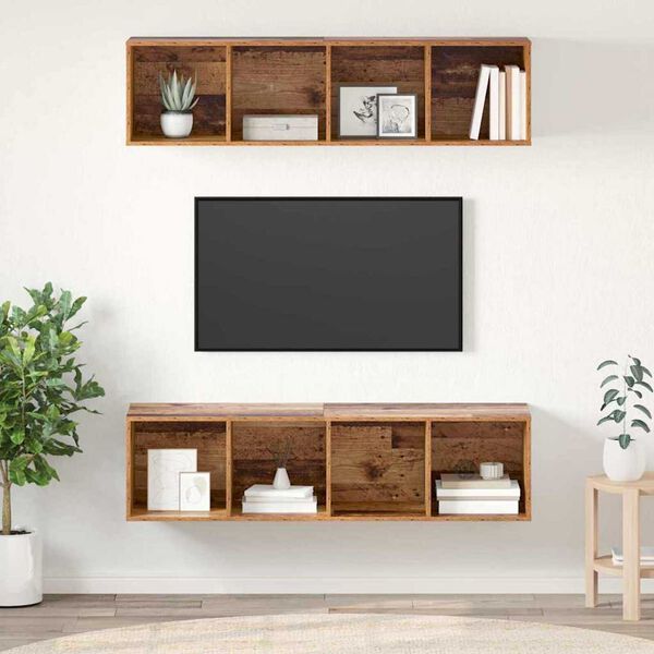 vidaXL TV-Schrankset 2 pcs Altholz 37 x 37 x 142,5 cm Holzwerkstoff
