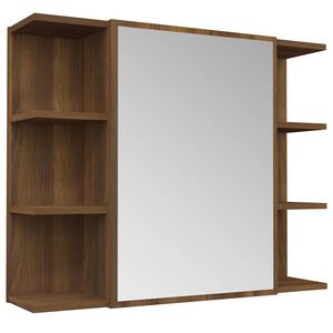 vidaXL Bad-Spiegelschrank Braun Eiche-Optik 80x20,5x64cm Holzwerkstoff