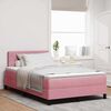 vidaXL LED Boxspringbett mit Matratze mit LED Rosa 120 x 200 cm Samt