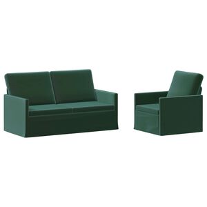 vidaXL Sofa-Set 2 pcs Dunkelgr&uuml;n Samt (V)