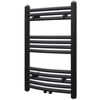 Handtuchheizk&ouml;rper Warmwasser Gebogen Schwarz 500x764 mm