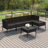 vidaXL 6-tlg. Garten-Lounge-Set mit Auflagen Poly Rattan Schwarz