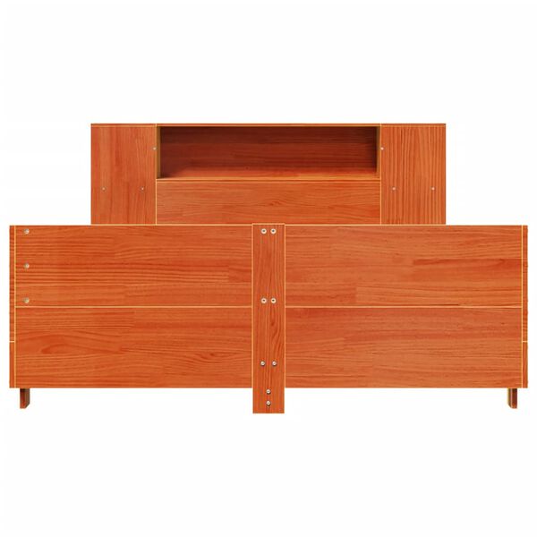 vidaXL Massivholzbett ohne Matratze Wachsbraun 120x200 cm Kiefernholz
