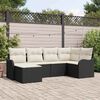 vidaXL Gartensofa-set 6 pcs Schwarz Poly-Rattan