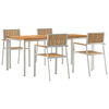 vidaXL Outdoortisch-Set 5 pcs Braun Massivholz Teak