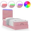 vidaXL Ottoman-Bett mit Matratzen & LEDs Rosa 90x200 cm Samt