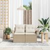 vidaXL Gartensofa mit Kissen Beige 141 x 62 x 69cm Poly-Rattan
