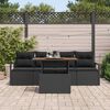 vidaXL Garten-Sofa-Set mit Speicher 5 pcs Schwarz Poly Rattan