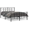 vidaXL Bettgestell mit Kopf- und Fu&szlig;teil Metall Schwarz 140x190 cm
