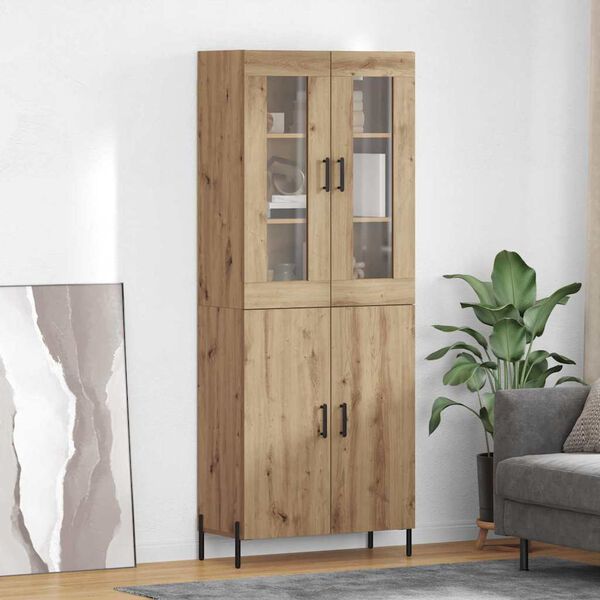vidaXL Highboard Artisan-Eiche 69,5 x 34 x 180 cm Holzwerkstoff