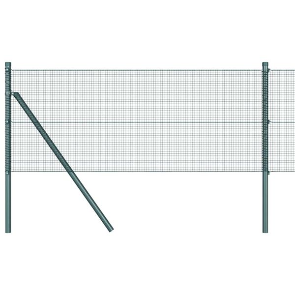 vidaXL Zaunpfosten Gr&uuml;n 50 x 0,8 m (12 x 12 mm Maschen) Stahl und PVC