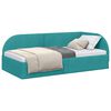 vidaXL Eckbettgestell mit Kopfteil T&uuml;rkis 90 cm x 190 cm Samt
